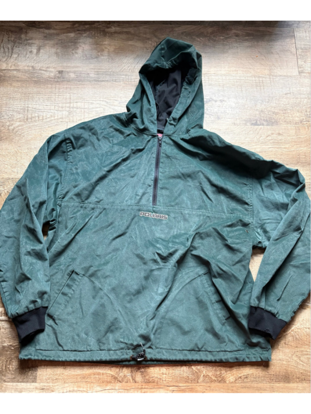 Vintage Polaris Snowmobile Faux Suede Quarter Zip Pullover Jacket Mens 3XL